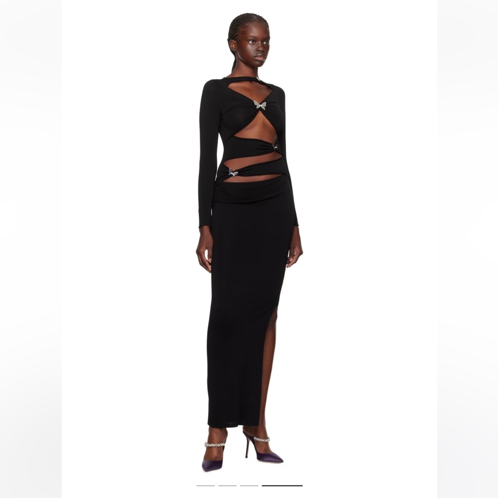 Aya Muse Black Atalo Maxi Dress butterfly dress size Small